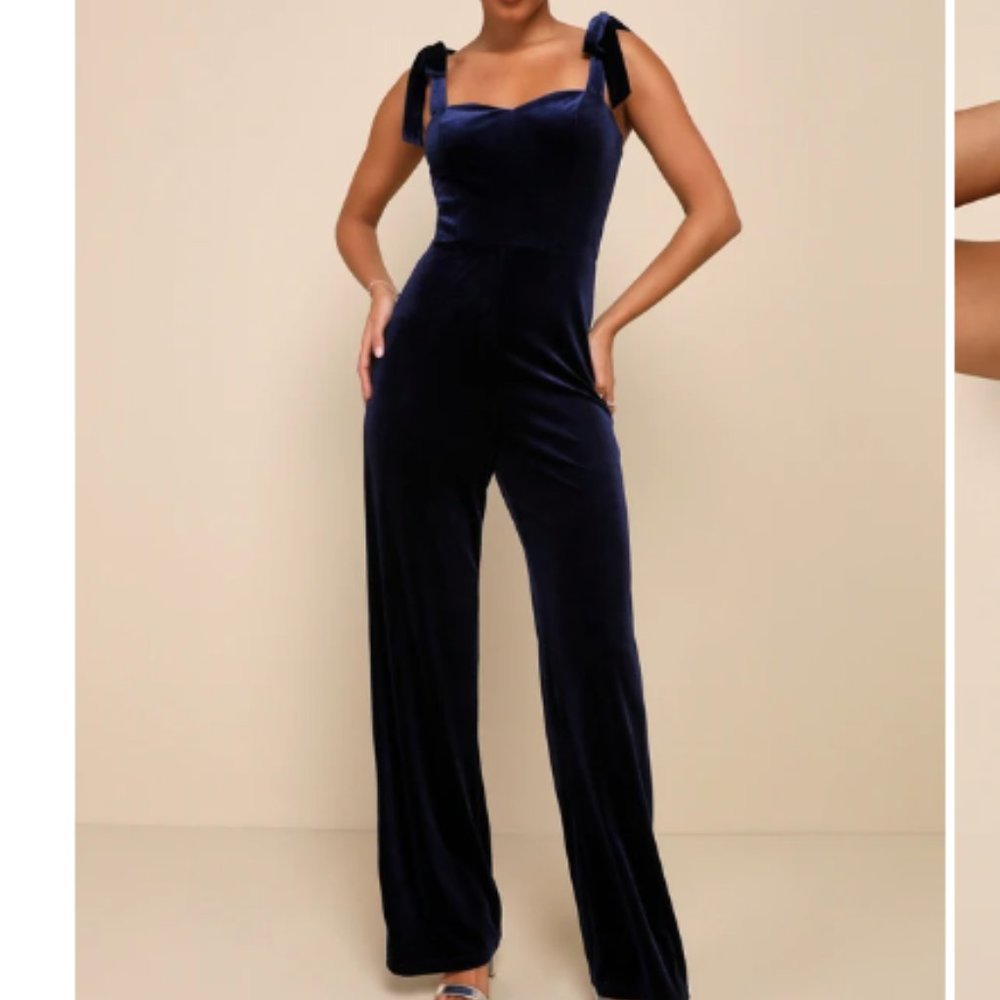 Lulu's Velvet Wide-Leg Jumpsuit